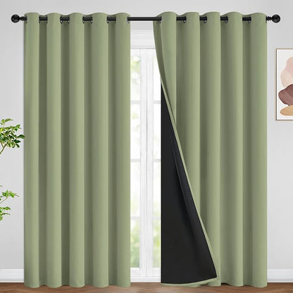 SimpleHome Sage 100% Blackout Curtains Room Darkening Living Room 84 Inch | by SimpleHome
