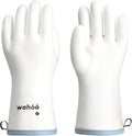 wahoo Professional Liquid Silicone Oven Mitts Gloves, Heat Resistant Gloves for Cooking, Baking, CoralAir Liner, 12 Inch, White, XXL
