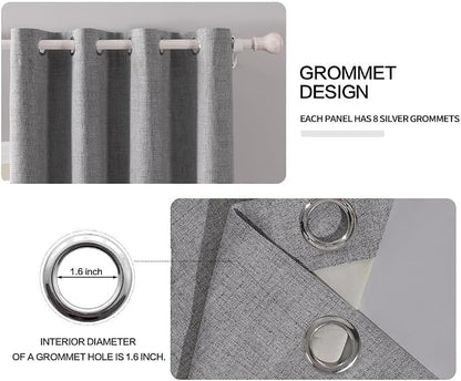 MIULEE 100% Blackout Linen Curtains - Image 4