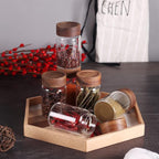 SAIOOL 6 Pcs Small Glass Spice Jars with Label,High Sealing Threaded Mouth,with Black Printed Spice Labels - 8.79oz /260ml*6,Empty Cylinder Spices Bottles,Storage Jars with Airtight Screw Lids