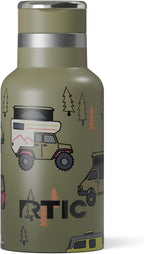 RTIC Little Journey Bottle with Straw, Insulated, Stainless Steel, Metal, Double Wall Vacuum-Insulation, Ceramic-Lined, Leak-Proof Lid, BPA-Free Water Flask for Sports, Travel, Happy Camper