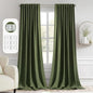 MIULEE Olive Green Back Tab Blackout Curtains 52x108 Inch Long 2 Panels Set | by MIULEE