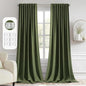 MIULEE Olive Green Back Tab Blackout Curtains 52x102 Inch Long 2 Panels Set | by MIULEE
