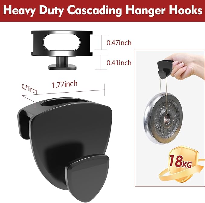 Latoxcaa Space Saving Hanger Hooks 70Pcs, Upgrade Heavy Duty Space Saver - Image 3