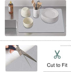 Coffee Maker Mat for Countertops, Coffee Bar Accessories Fit Under Coffee Machine Mat, 19"x12" Rubber Backed Coffee Pots, Table Mat Under Appliance, Dish Drying Mat, Marble Gray for Kitchen Counter