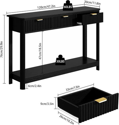 RUSTOWN Fluted Wood Console Table - Image 3