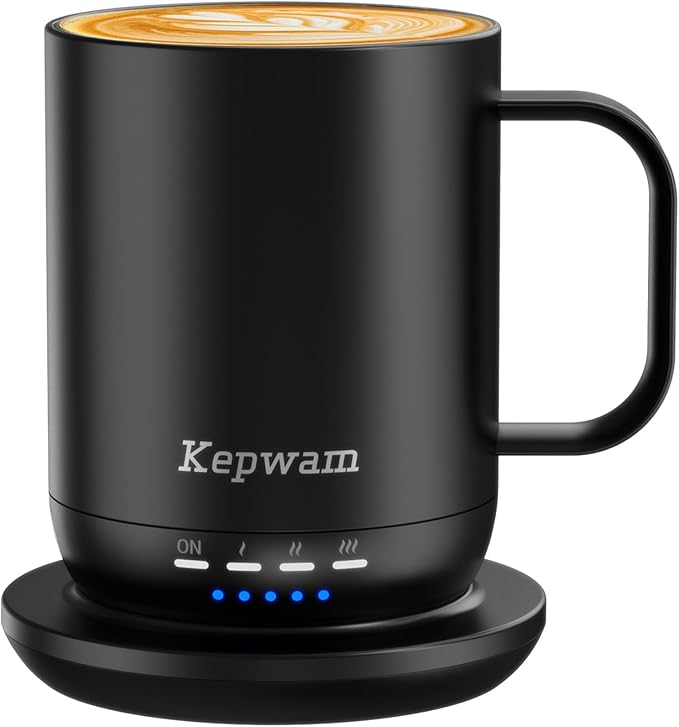 Heated Coffee Mug T1-14oz Fast Heating & Longer Battery Life Self Heating Coffee Mug Hot to 149℉ - Touch & App Controlled Mug Coffee and Hot Beverage Warmer, Gifts for Women and Men