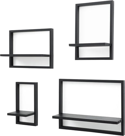 PHOENANCEE Square Floating Shelves, Framed Wall Shelf Decorative Set of 4 - Image 8