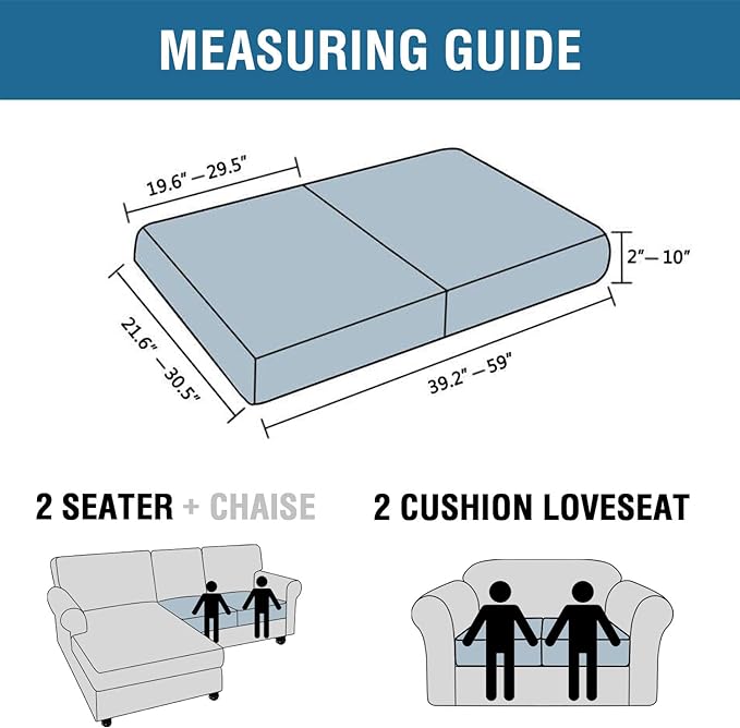 H.VERSAILTEX Super Stretch Individual Seat Cushion Covers Sofa Couch Slipcover - Image 3