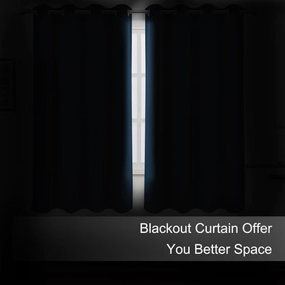 Navy Blackout Curtains 66 x 63 Inch Length/Set of 2 Curtain Panels/Thermal - Image 3
