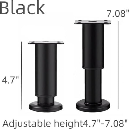 4PCS Adjustable 4.7-7.08 Inch Metal Furniture Legs Black Furniture Replacement - Image 3