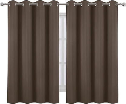 Chocolate Brown Thermal Blackout Curtains/52 x 54 Inch/Set of 2 Panels Room - Image 2