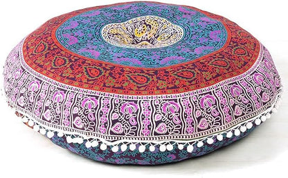 Mandala Floor Pillow Cover Meditation Cushion Seating Throw Hippie Round by EyesofIndia