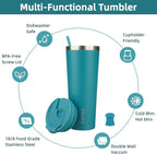 BJPKPK 26oz Tumbler With lid And Straw Stainless Steel Travel Coffee Mug Insulated Tumblers Cups,Laguna