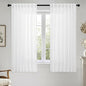 MIULEE White Linen Curtains Short 60 Inch Long 2 Panels by MIULEE