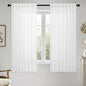 MIULEE White Linen Curtains Short 48 Inch Long 2 Panels by MIULEE