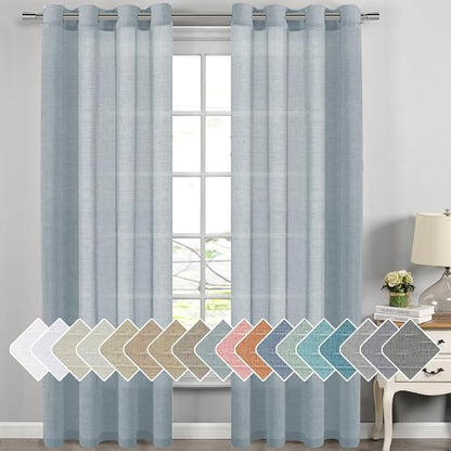H.VERSAILTEX Linen Curtains Flax Linen Blended Curtain Panels by HVERSAILTEX