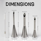 Cream Puff Filling Tip,Eclair Piping Tip,Long Puff Nozzle Tip Decorating Tool for Donuts,Cupcakes,Pastry,3 Pcs
