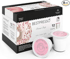 Bestpresso Coffee, Donut Shop Medium Roast Single Serve K-Cup Pods, 96 Count (Compatible With 2.0 Keurig Brewers) 8 Packs Of 12 Cups
