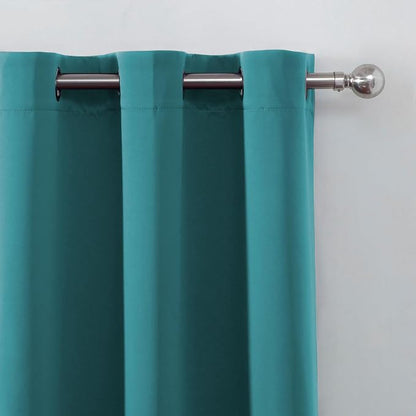 Sea Teal Blackout Curtains 34 x 84 Inch Length/Set of 2 Curtain Panels/Thermal - Image 6