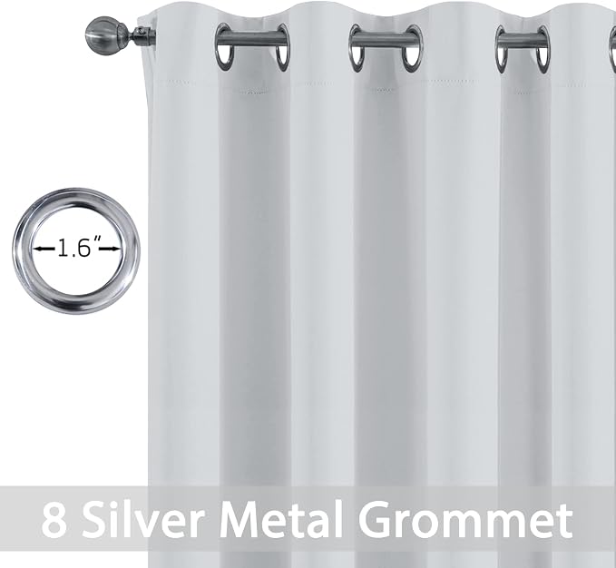 Yakamok Room Darkening Curtains 52x63 inch Greyish White-Living Room | 2 panels - Image 2