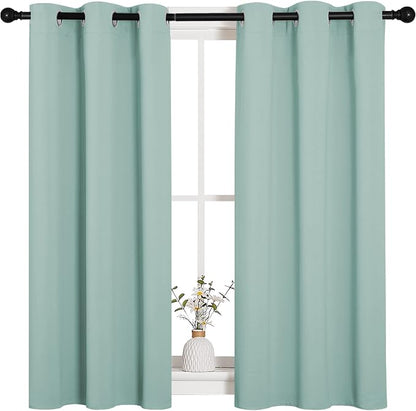 NICETOWN Aqua Blue Thermal Insulated Curtains Blackout Draperies, Window - Image 2