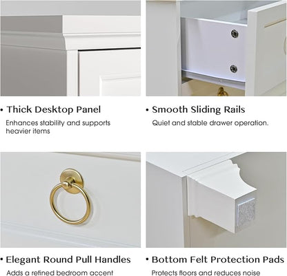 JOINICE White Night Stand Set 2 - Image 4