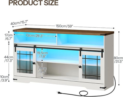 HOOBRO TV Stand for 65 Inch TV, Farmhouse Entertainment Center - Image 3