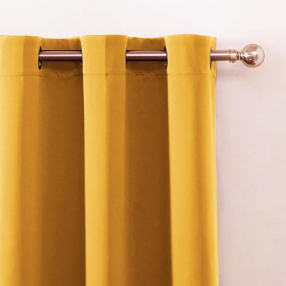 Blackout Curtains 52 x 90 Inch Long Yellow Curtains Set of 2 Panels Room - Image 6