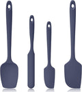 600ºF Heat Resistant Spatulas, High Heat Food Safe Semless Kitchen Silicone Scraper Set for Cooking Baking Mixing Scraping Stirring Nonstick Cookware Pan Bowl (4Pcs,Midniaht Blue)