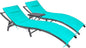 Devoko Patio Chaise Lounge Sets Outdoor Rattan Adjustable Back 3 Pieces by DEVOKO