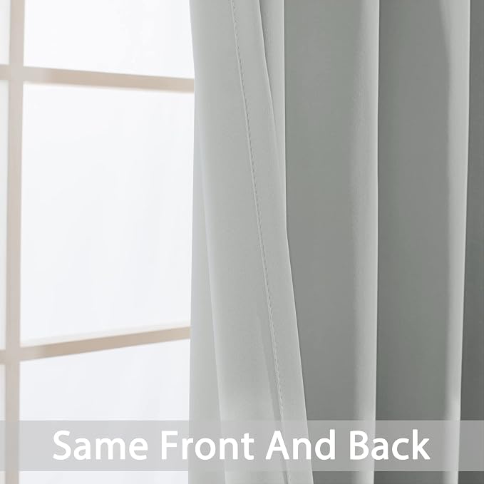 Yakamok Room Darkening Curtains 70x84 inch Length Light Grey-Living Room | 2 - Image 6