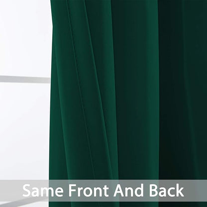 Yakamok Room Darkening Curtains 52x96 inch Length Dark Green-Living Room | 2 - Image 6