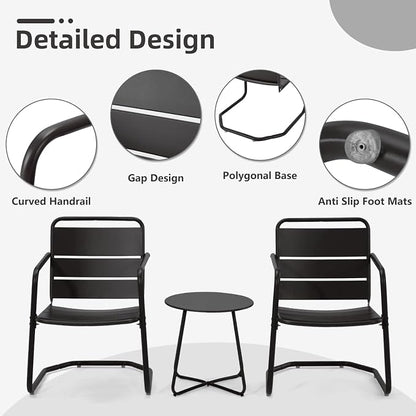 MELLCOM 3 Piece Patio Set, Small Patio Furniture Set - Image 3