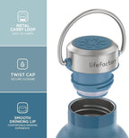 Lifefactory 32-Ounce Stainless Steel Vacuum-Insulated Sport Bottle, Dark Denim