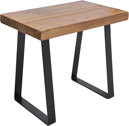 Home Soft Things Natural Old Pine Wood Rectangle Entryway Bench, Sturdy Hand by HomeSoftThings