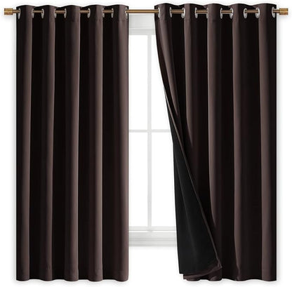 NICETOWN 100% Blackout Lined Curtains, 1 Pair, 2 Thick Layers Completely - Image 2