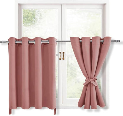 RV Blackout Curtains for Bedroom, 52 x 30 Inches Long, Dusty Rose | Thermal by Hiasan