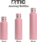 RTIC 26oz Journey Bottle Metal Stainless Steel Vacuum Insulated, BPA Free, Reusable, for Water, Hot and Cold Drinks, Travel, Sports, Camping, Dusty Rose