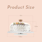 Marble Cake Stand with Acrylic Dome Lid, Cake Holder 360° Rotating, Cake Plate Board for Party, Wedding, Cake Display Stand with Dome Cover,Charcuterie Boards for Cheese, Chips, Fruit