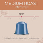 Camilla’s Heritage - Intensity 8 Vanilla Flavored Espresso Coffee, Gourmet Espresso Cups, 60 Coffee Pods