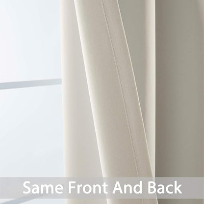 Yakamok Room Darkening Curtains 52x54 inch Length Light Beige-Living Room | 2 - Image 4