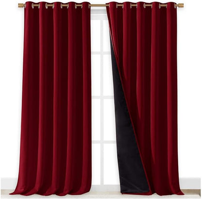 NICETOWN Cold Blocking 100% Blackout Curtains, Durable and Soft Black Lined by NICETOWN
