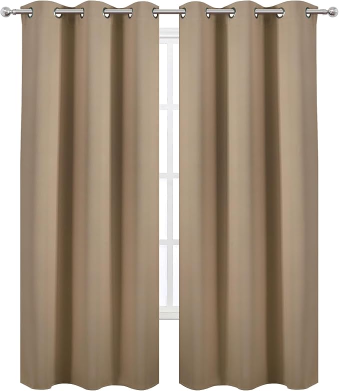 Natural Thermal Blackout Curtains/38 x 84 Inch/Set of 2 Panels Room Darkening - Image 2