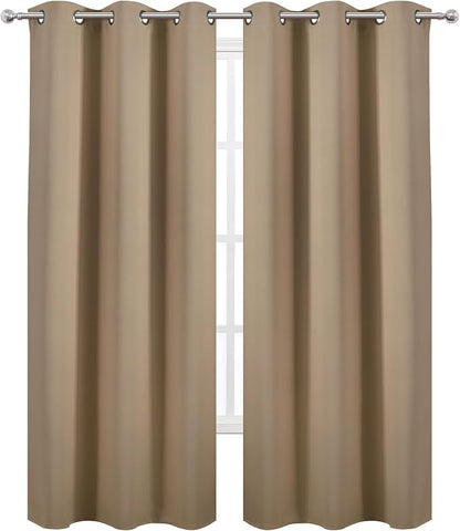 Natural Thermal Blackout Curtains/38 x 84 Inch/Set of 2 Panels Room Darkening - Image 2