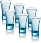 M&N HOME Ombre Blue Shot Glass Set, 2 Oz Set of 6 Colored Shot shot glasses, Whiskey Glasses, Tequila Shot Glasses, Cocktail Glasses, Round Shot Glasses for Vodka, Spirits & Liquor (Gradient Blue)