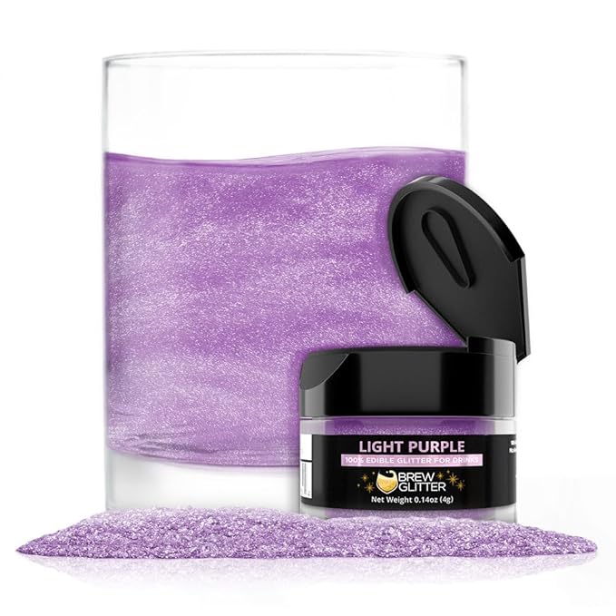 Brew Glitter Light Purple Edible Drink Glitter 1x 4g Jar for Cocktails, Beer, & Beverages