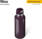 RTIC 16oz Journey Bottle Metal Stainless Steel Vacuum Insulated, BPA Free, Reusable, for Water, Hot and Cold Drinks, Travel, Sports, Camping, Plum