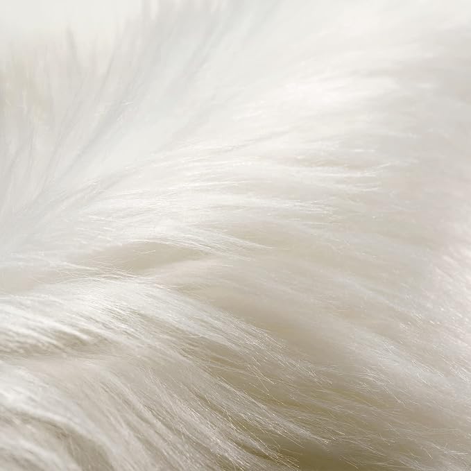 SERISSA 3x5 Fluffy White Faux Fur Area Rug - Image 8