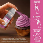 Bakell - Deep Pink Tinker Dust Edible Glitter (4g, 1x Mini Spray Pump) Food, Desserts, and Beverages!